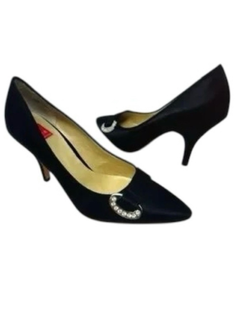 Oscar De La Renta Black Size 9.5 Black Jeweled Accents Heels